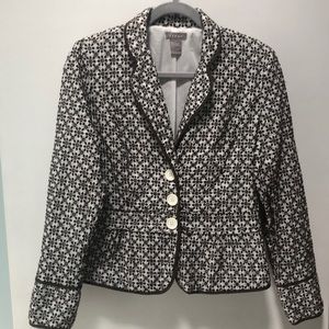 Brown & White Eyelet Blazer